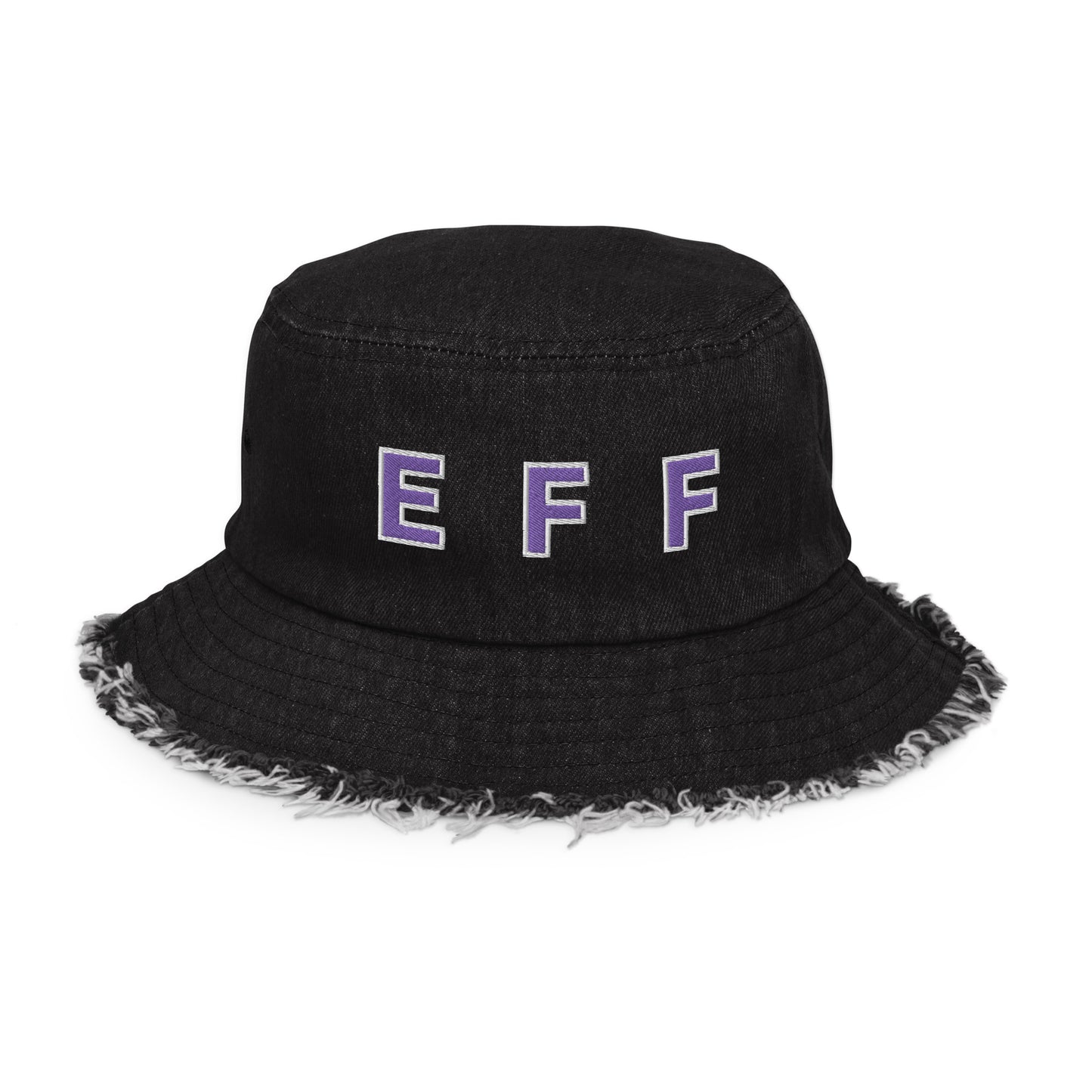 EFF Distressed denim bucket hat